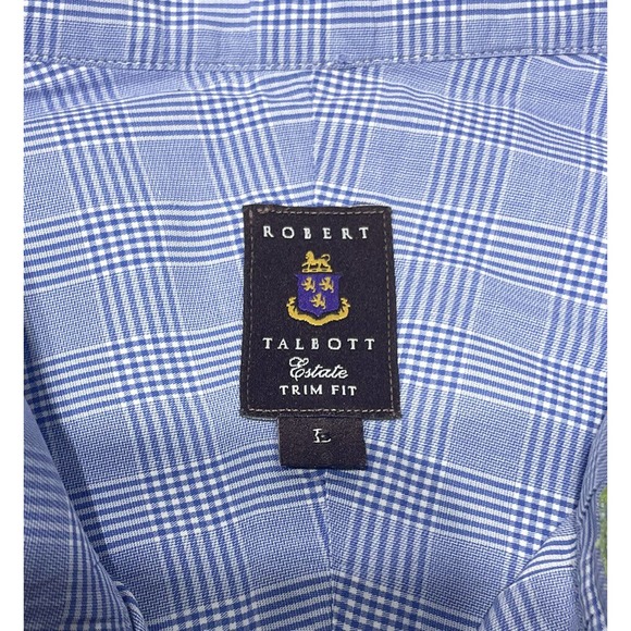 Robert Talbott Estate Shirt Men's Large Trim Fit‎ Missing Button - Picture 2 of 5